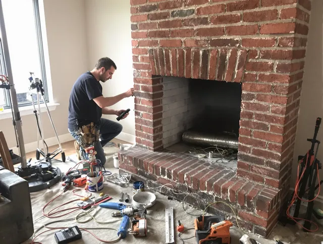 Miami Beach Chimney Sweep specialist finalizing chimney liner service in Miami Beach, FL